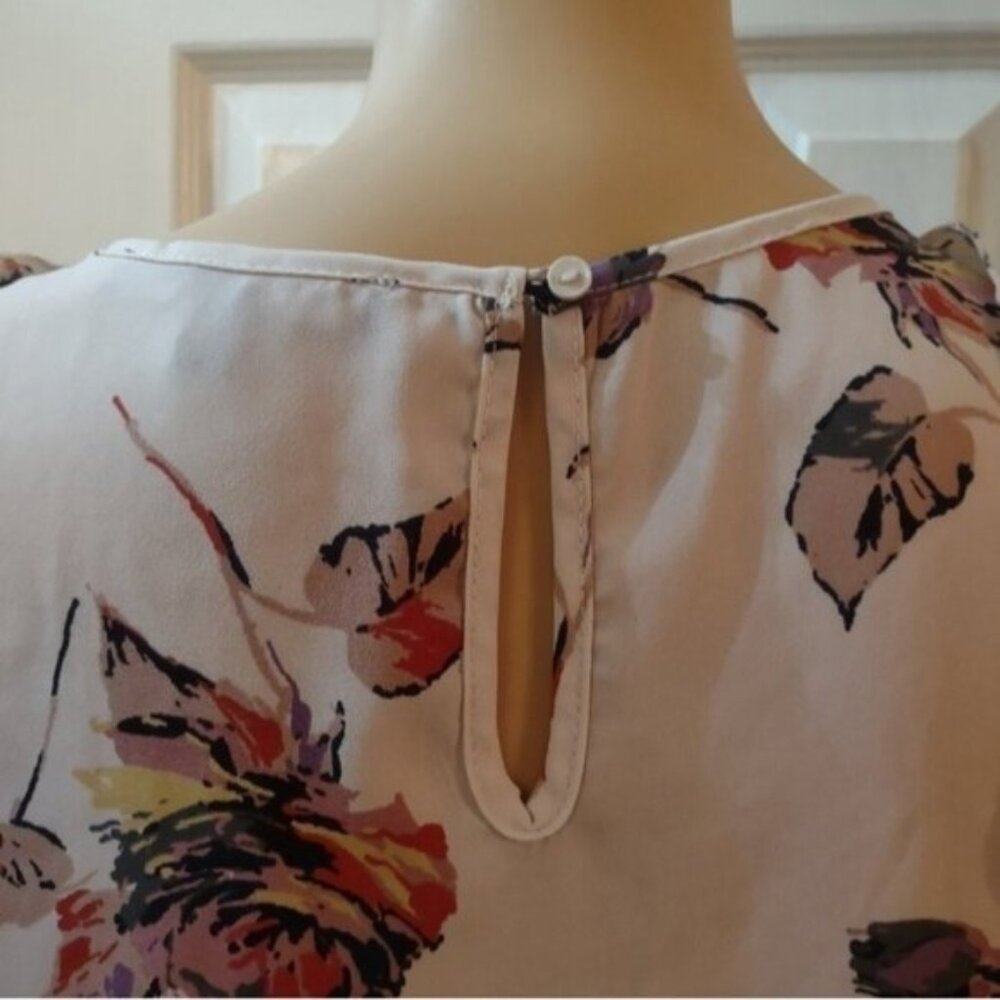 One clothing women's size small open shoulder floral blouse shirt top - Picture 4 of 7